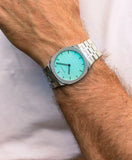 Buy Shop Gucci 25H Quartz Turquoise Dial Silver Steel Strap Watch For Women - YA163409 USA Online