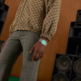 Buy Shop Gucci 25H Quartz Turquoise Dial Silver Steel Strap Watch For Women - YA163409 USA Online