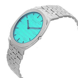 Buy Shop Gucci 25H Quartz Turquoise Dial Silver Steel Strap Watch For Women - YA163409 USA Online