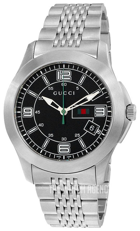 Buy Shop Gucci G Timeless Black Dial Silver Steel Strap Watch For Men - YA126201 USA Online