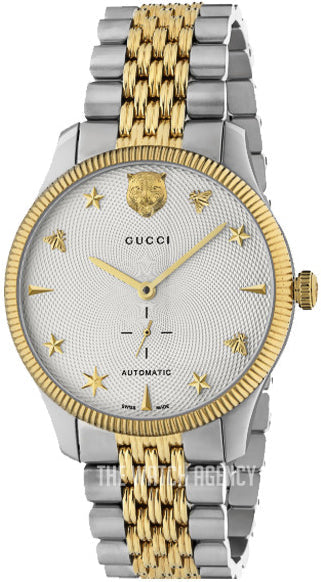 Buy Shop Gucci G Timeless Automatic White Dial Two Tone Steel Strap Watch for Men - YA126356 USA Online