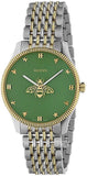 Buy Shop Gucci G Timeless Quartz Green Dial Two Tone Steel Strap Watch For Men - YA1264182 USA Online