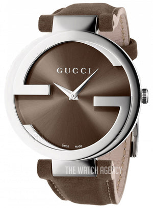 Buy Shop Gucci Interlocking G Brown Dial Brown Leather Strap Watch For Women - YA133319 USA Online