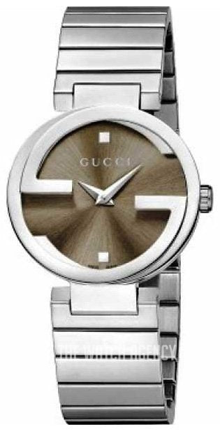 Buy Shop Gucci Interlocking G Brown Dial Silver Steel Strap Watch For Women - YA133506 USA Online