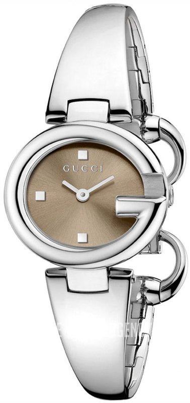 Buy Shop Gucci Guccissima Quartz Diamonds Brown Dial Silver Steel Strap Watch For Women - YA134503 USA Online
