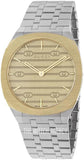 Buy Shop Gucci 25H Quartz Gold Dial Silver Steel Strap Watch for Men - YA163405 USA Online