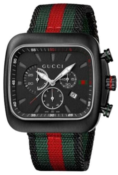 Buy Shop Gucci Coupe Chronograph Quartz Black Two Tone NATO Strap Watch For Men - YA131202 USA Online