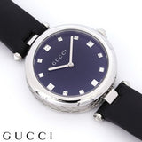 Buy Shop Gucci Diamantissima Diamonds Black Dial Black Leather Strap Watch For Women - YA141403 USA Online