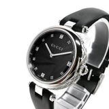 Buy Shop Gucci Diamantissima Diamonds Black Dial Black Leather Strap Watch For Women - YA141403 USA Online