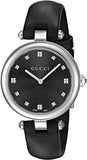Buy Shop Gucci Diamantissima Diamonds Black Dial Black Leather Strap Watch For Women - YA141403 USA Online