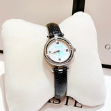 Buy Shop Gucci Diamantissima Diamonds Mother of Pearl Dial Black Leather Strap Watch For Women - YA141511 USA Online