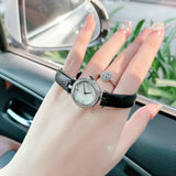 Buy Shop Gucci Diamantissima Diamonds Mother of Pearl Dial Black Leather Strap Watch For Women - YA141511 USA Online
