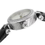 Buy Shop Gucci Diamantissima Diamonds Mother of Pearl Dial Black Leather Strap Watch For Women - YA141511 USA Online