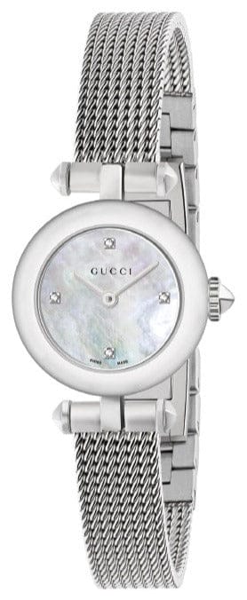 Buy Shop Gucci Diamantissima Diamonds Mother of Pearl Dial Silver Mesh Bracelet Watch for Women - YA141512 USA Online