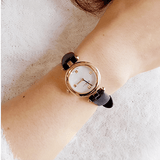 Buy Shop Gucci Diamantissima Mother of Pearl Dial Black Leather Strap Watch For Women - YA141505 USA Online