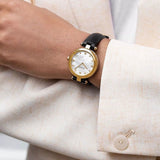 Buy Shop Gucci Diamantissima Mother of Pearl Dial Black Leather Strap Watch For Women - YA141505 USA Online