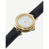 Buy Shop Gucci Diamantissima Mother of Pearl Dial Black Leather Strap Watch For Women - YA141505 USA Online