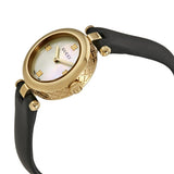 Buy Shop Gucci Diamantissima Mother of Pearl Dial Black Leather Strap Watch For Women - YA141505 USA Online