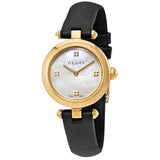 Buy Shop Gucci Diamantissima Mother of Pearl Dial Black Leather Strap Watch For Women - YA141505 USA Online