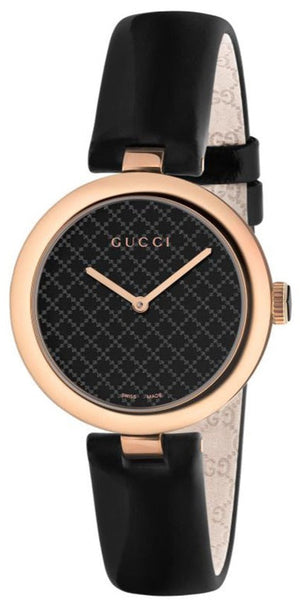 Buy Shop Gucci Diamantissima Quartz Black Dial Black Leather Strap Watch for Women - YA141401 USA Online