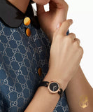 Buy Shop Gucci Diamantissima Quartz Black Dial Black Leather Strap Watch for Women - YA141501 USA Online
