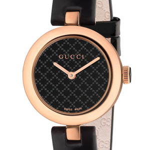 Buy Shop Gucci Diamantissima Quartz Black Dial Black Leather Strap Watch for Women - YA141501 USA Online