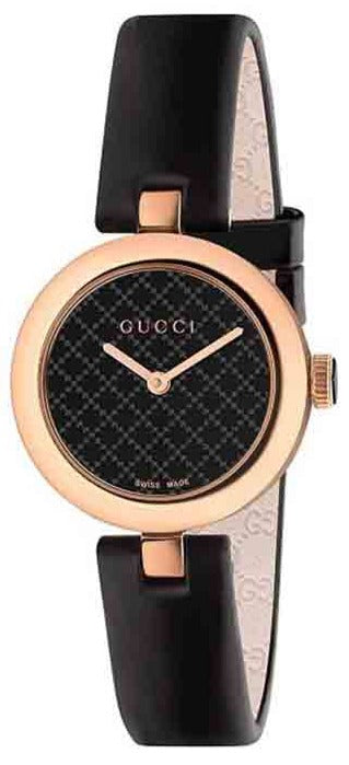 Buy Shop Gucci Diamantissima Quartz Black Dial Black Leather Strap Watch for Women - YA141501 USA Online