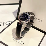 Buy Shop Gucci Diamantissima Quartz Diamonds Black Dial Black Leather Strap Watch for Women - YA141506 USA Online