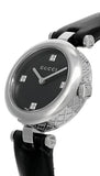 Buy Shop Gucci Diamantissima Quartz Diamonds Black Dial Black Leather Strap Watch for Women - YA141506 USA Online