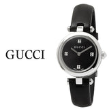 Buy Shop Gucci Diamantissima Quartz Diamonds Black Dial Black Leather Strap Watch for Women - YA141506 USA Online