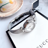 Buy Shop Gucci Diamantissima Quartz Diamonds Mother of Pearl Dial Silver Mesh Bracelet Watch for Women - YA141504 USA Online