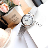 Buy Shop Gucci Diamantissima Quartz Diamonds Mother of Pearl Dial Silver Mesh Bracelet Watch for Women - YA141504 USA Online