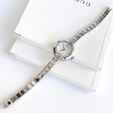Buy Shop Gucci Diamantissima Quartz Diamonds White Dial Silver Steel Strap Watch For Women - YA141503 USA Online