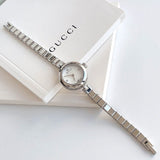 Buy Shop Gucci Diamantissima Quartz Diamonds White Dial Silver Steel Strap Watch For Women - YA141503 USA Online