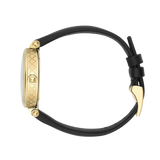 Buy Shop Gucci Diamantissima Quartz Mother of Pearl Dial Black Leather Strap Watch for Women - YA141404 USA Online