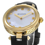 Buy Shop Gucci Diamantissima Quartz Mother of Pearl Dial Black Leather Strap Watch for Women - YA141404 USA Online
