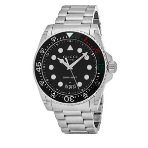 Buy Shop Gucci Dive Analog Black Dial Silver Steel Strap Watch For Men - YA136208 USA Online