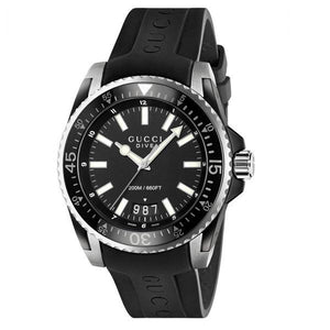 Buy Shop Gucci Dive Analog Quartz Black Dial Black Rubber Strap Watch For Men - YA136204 USA Online