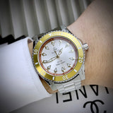 Buy Shop Gucci Dive Automatic 18K Gold Silver Dial Silver Steel Strap Watch for Men - YA136357 USA Online