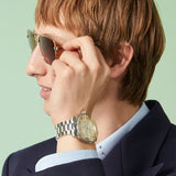 Buy Shop Gucci Dive Automatic 18K Gold Silver Dial Silver Steel Strap Watch for Men - YA136357 USA Online