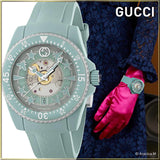 Buy Shop Gucci Dive Automatic Green Dial Green Rubber Strap Unisex Watch - YA136344 USA Online