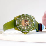 Buy Shop Gucci Dive Automatic Green Dial Green Rubber Strap Unisex Watch - YA136345 USA Online