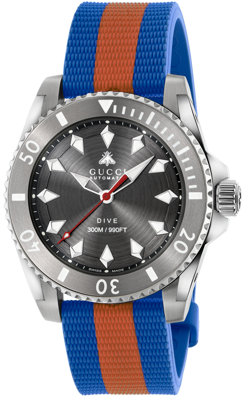 Buy Shop Gucci Dive Automatic Grey Dial Two Tone Rubber Strap Watch for Men - YA136352 USA Online