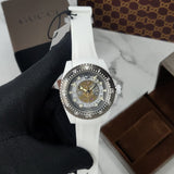 Buy Shop Gucci Dive Automatic Transparent Dial White Rubber Strap Watch For Men - YA136343 USA Online