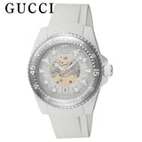 Buy Shop Gucci Dive Automatic Transparent Dial White Rubber Strap Watch For Men - YA136343 USA Online