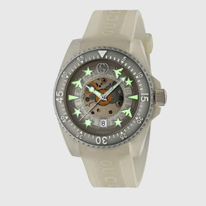 Buy Shop Gucci Dive Automatic White Dial White Rubber Strap Unisex Watch - YA136342 USA Online