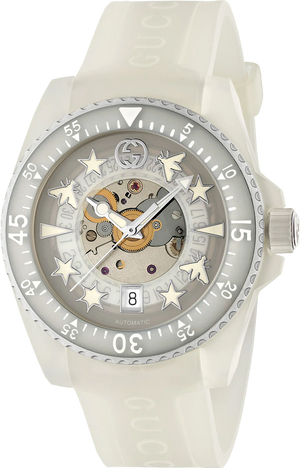 Buy Shop Gucci Dive Automatic White Dial White Rubber Strap Unisex Watch - YA136342 USA Online
