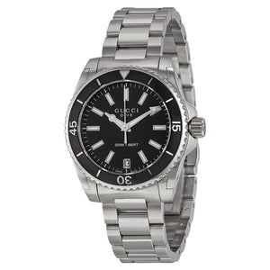 Buy Shop Gucci Dive Black Dial Silver Steel Strap Watch For Women - YA136403 USA Online