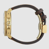 Buy Shop Gucci Dive Doraemon Brown Dial Brown Leather Strap Watch For Men - YA136334 USA Online