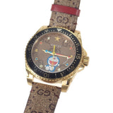 Buy Shop Gucci Dive Doraemon Quartz Brown Dial Brown Leather Strap Watch For Men - YA136335 USA Online